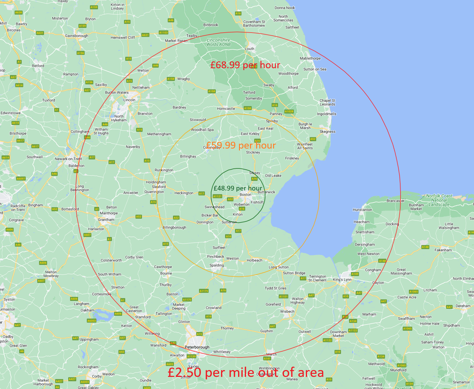 Updated Service Area Pricing
